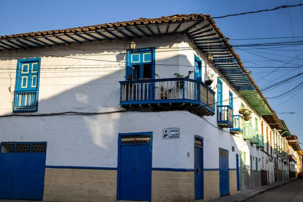 Hermosas Calles Centro Histórico Ciudad Patrimonial Salamina Ubicada Departamento Caldas — Foto de Stock