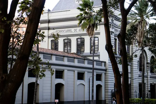 stock image Medellin, Colombia - January 18, 2024: Historical Medellin Station of the Antioquia Railway a traditional monument of the late 19th century in Colombia.