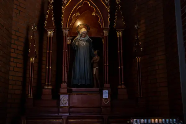 Stock image Jerico, Colombia - January 16, 2024: Altar to the Holy Mother Laura Montoya at Our Lady of Las Mercedes Cathedral located in her beautiful natal town of Jerico in the department of Antioquia.