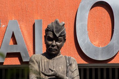 Ciudad de Mexico, Mexico - November 15, 2024: Monument to the famous Mexican comedy actor Mario Moreno better known as Cantinflas in Mexico City. clipart