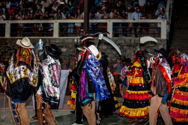 San Martin Chalchicuautla, San Luis Potosi, Mexico  November 1, 2024: Traditional celebration of the Xantolo at the town of San Martin Chalchicuautla in the state of  San Luis Potosi. Day of womens parades. clipart