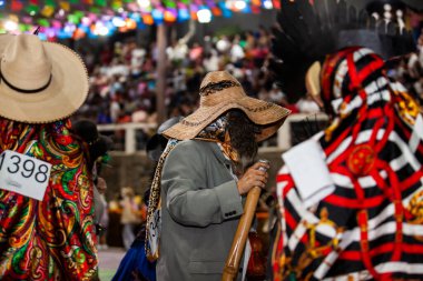 San Martin Chalchicuautla, San Luis Potosi, Mexico  November 1, 2024: Traditional celebration of the Xantolo at the town of San Martin Chalchicuautla in the state of  San Luis Potosi. Day of womens parades. clipart