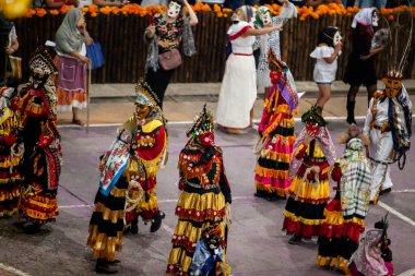 San Martin Chalchicuautla, San Luis Potosi, Mexico  November 1, 2024: Traditional celebration of the Xantolo at the town of San Martin Chalchicuautla in the state of  San Luis Potosi. Day of womens parades. clipart