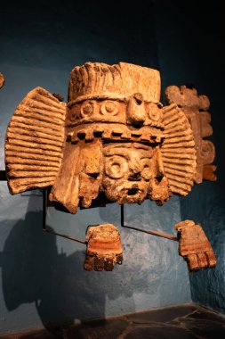 Mexico City, Meksika 12 Kasım 2024: Tanrı Tlaloc 'un seramik temsili, yağmur tanrısı.