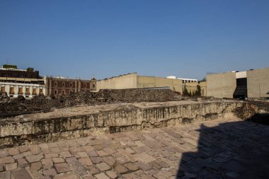 Mexico City, Meksika 12 Kasım 2024: Mexico City 'deki Templo Belediye Başkanı kazı alanı ve Müzesi.