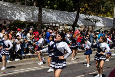 Mexico City, Meksika - 19 Ekim 2024 Mexico City 'deki Reforma Caddesi' nde Alebrijes adında renkli hayali yaratıkların geleneksel geçit töreni.