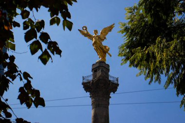Mexico City, Meksika - 15 Kasım 2024 Bağımsızlık Anıtı, aynı zamanda Bağımsızlık Meleği olarak da bilinir Mexico City şehir merkezindeki ünlü Paseo de la Reforma 'da bulunan bir zafer sütunu..