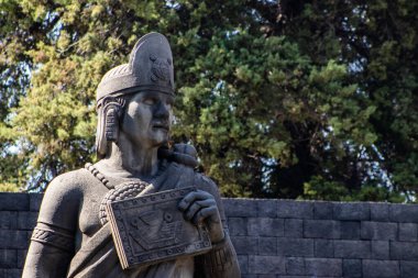 Mexico City, Meksika - 15 Kasım 2024: Chapultepec 'teki Nezahualcoyotl Anıtı Sanatçı Luis Ortiz Manastırı.