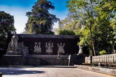 Mexico City, Meksika - 15 Kasım 2024: Chapultepec 'teki Nezahualcoyotl Anıtı Sanatçı Luis Ortiz Manastırı.