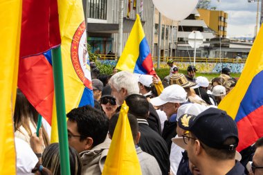 Bogota, Colombia - 15 June 2025. Enrique Penalosa at The Silence March in Bogota praying for the recovery of the presidencial precandidate Miguel Uribe Turbay who suffered an assassination attempt.