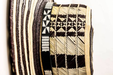 Kolombiya 'nın geleneksel şapkası Sombrero vueltiao. Kolombiya konsepti. Kolombiya kültürü konsepti. Arkaplan