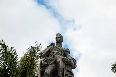 Concepcion, Kolombiya - 20 Ocak 2024. Antioquia, Kolombiya 'daki güzel sömürge kasabası Concepcion' da General Jose Maria Cordoba 'nın anısına dikildi..