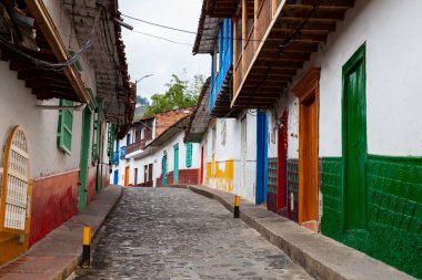 Antioquia, Kolombiya 'daki sömürge şehri Concepcion' un güzel sokakları.