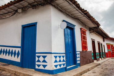 Antioquia, Kolombiya 'daki sömürge şehri Concepcion' un güzel sokakları.