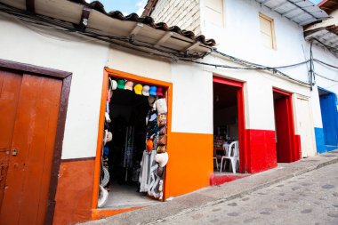 Antioquia, Kolombiya 'daki sömürge şehri Concepcion' un güzel sokakları.