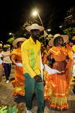 Cali, Kolombiya - 29 Eylül 2025. Pasto 'daki Biyolojik Çeşitlilik Haftası' nın açılışına Pasto 'dan davet edilen Beyaz ve Kara Geçit.