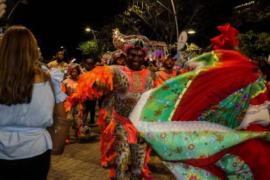 Cali, Kolombiya - 29 Eylül 2025. Pasto 'daki Biyolojik Çeşitlilik Haftası' nın açılışına Pasto 'dan davet edilen Beyaz ve Kara Geçit.