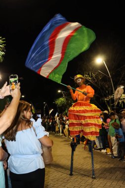 Cali, Kolombiya - 29 Eylül 2025. Pasto 'daki Biyolojik Çeşitlilik Haftası' nın açılışına Pasto 'dan davet edilen Beyaz ve Kara Geçit.