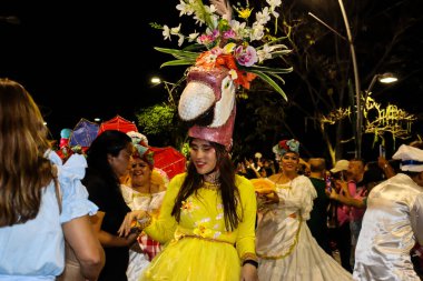 Cali, Kolombiya - 29 Eylül 2025. Pasto 'daki Biyolojik Çeşitlilik Haftası' nın açılışına Pasto 'dan davet edilen Beyaz ve Kara Geçit.