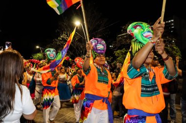 Cali, Kolombiya - 29 Eylül 2025. Pasto 'daki Biyolojik Çeşitlilik Haftası' nın açılışına Pasto 'dan davet edilen Beyaz ve Kara Geçit.