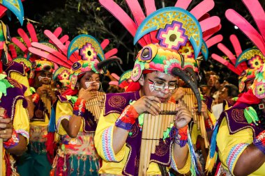 Cali, Kolombiya - 29 Eylül 2025. Pasto 'daki Biyolojik Çeşitlilik Haftası' nın açılışına Pasto 'dan davet edilen Beyaz ve Kara Geçit.