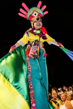 Cali, Kolombiya - 29 Eylül 2025. Pasto 'daki Biyolojik Çeşitlilik Haftası' nın açılışına Pasto 'dan davet edilen Beyaz ve Kara Geçit.