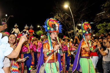 Cali, Kolombiya - 29 Eylül 2025. Pasto 'daki Biyolojik Çeşitlilik Haftası' nın açılışına Pasto 'dan davet edilen Beyaz ve Kara Geçit.