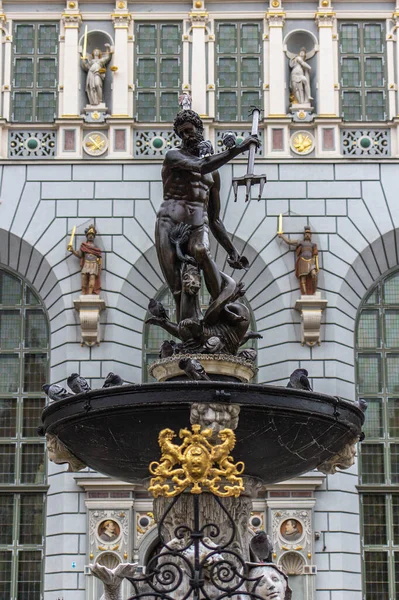 Neptune's Fountain located at the Dugi Targ. Fontanna Neptuna w Gdasku, Poland. Symmetrical photo