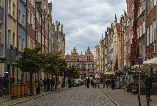 Gdansk, Poland - 1 November, 2022: Scenic view of city buildings, Great Armory in the background