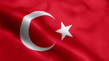 Rüzgarda dalgalanan Türkiye bayrağı. 3d illüstrasyon