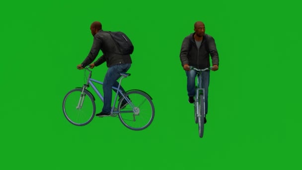 화면에 시각으로 자전거를 관광객 — 비디오