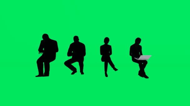 Διάφορα Άνδρες Και Γυναίκες Λογιστές Στο Γραφείο Πράσινο Φόντο Οθόνη — Αρχείο Βίντεο