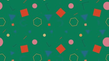 Çember üçgen şekilli ve soyut şekilli güzel animasyon desenleri