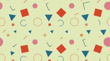 Çember üçgen şekilli ve soyut şekilli güzel animasyon desenleri