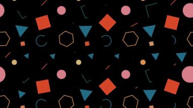 Çember üçgen şekilli ve soyut şekilli güzel animasyon desenleri