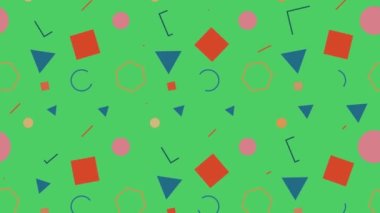 Çember üçgen şekilli ve soyut şekilli güzel animasyon desenleri