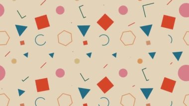 Çember üçgen şekilli ve soyut şekilli güzel animasyon desenleri