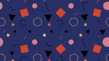 Çember üçgen şekilli ve soyut şekilli güzel animasyon desenleri