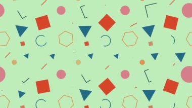 Çember üçgen şekilli ve soyut şekilli güzel animasyon desenleri