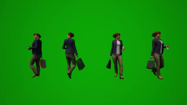 Mujer Americana Mediana Edad Tienda Compras Pantalla Verde Aeropuerto Con — Vídeo de stock