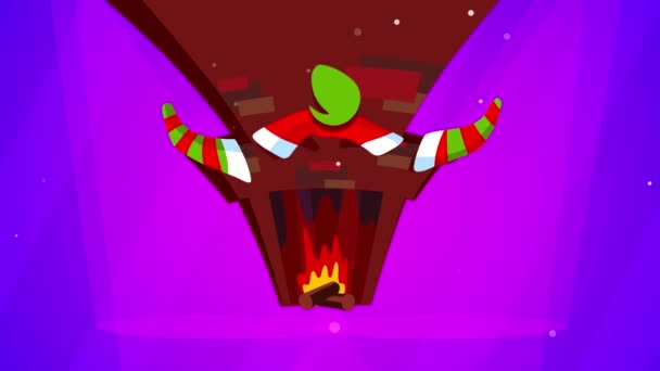 Écran Vert Animé Noël Biscuits Bonbons Boules Sautent Boîte Cadeau — Video