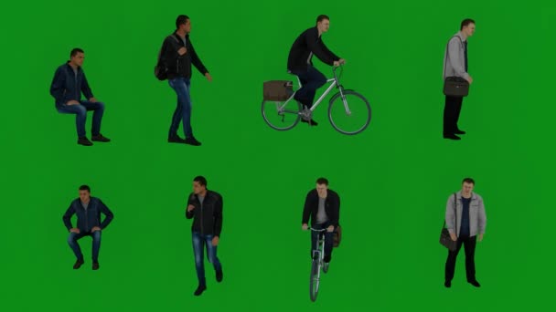 Resolution Different Male European Employee Green Screen Background Talking Looking — Stock Video