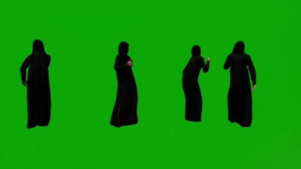 Grupo Diferentes Emiratos Árabes Unidos Golfo Pérsico Musulmanas Mujeres Pantalla — Vídeos de Stock