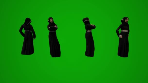 Groupe Différent Eau Golfe Persique Femmes Musulmanes Fond Écran Vert — Video