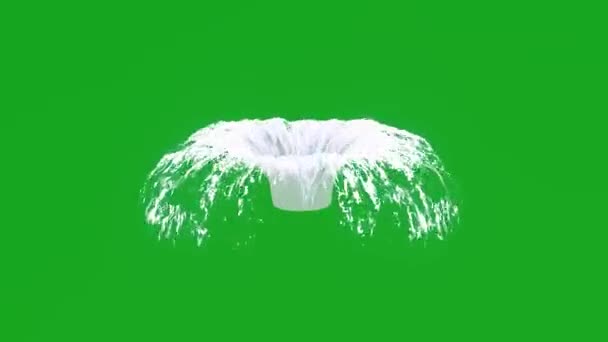 Водяний Фонтан Анімація Стискання Заливання Ізольованого Зеленого Екрану Фону Ультра — стокове відео