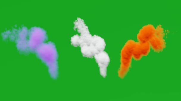 Φωτιά Και Καπνός Animation Κόκκινο Και Μπλε Φλόγες Καύση Απομονωμένο — Αρχείο Βίντεο