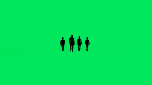 Pár Muži Ženy Zloději Zelená Obrazovka Izolované Pozadí Pohybující Chromovanou — Stock video