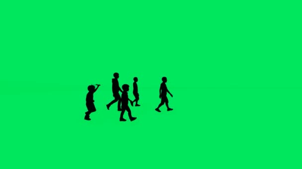 Grupp Barn Spelar Grön Skärm Isolerad Rörlig Bakgrund Med Krom — Stockvideo