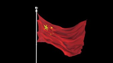 Çin bayrağı rüzgârda dalgalanır.