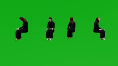 Bir Arap kadın sitesi, 3 boyutlu insanların izole edilmiş yeşil ekranı görüntülediğini konuşuyor